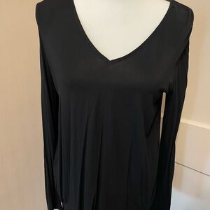 White House Black Market Black V-Neck Top